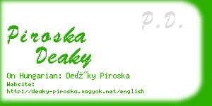 piroska deaky business card